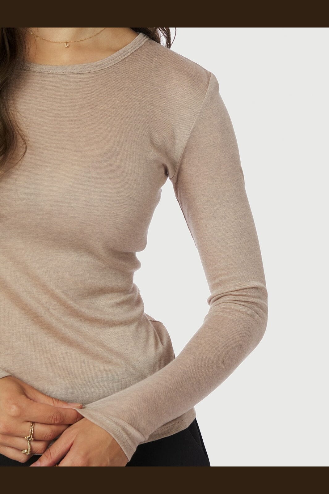 Neo Noir - Nella Fine Rib Blouse 167271 - 976 - Beige Melange