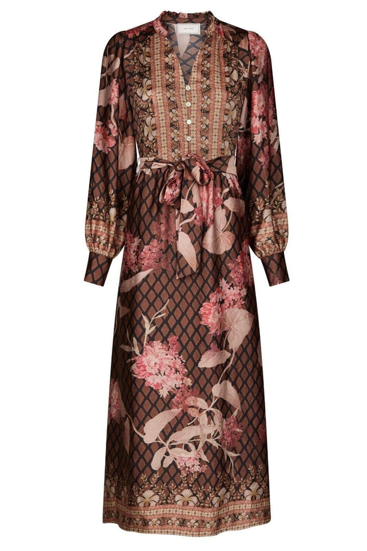Neo Noir - Nova Botanical Border Dress 167258 - 100 - Black Kjoler 