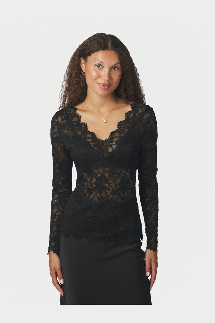 Neo Noir - Orlia Lace Blouse 171213 - 100 - Black