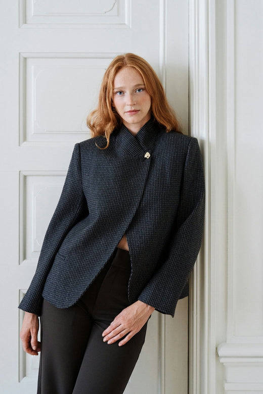 Neo Noir - Paria Check Blazer 170226 - 104 - Dark Grey Jakker 
