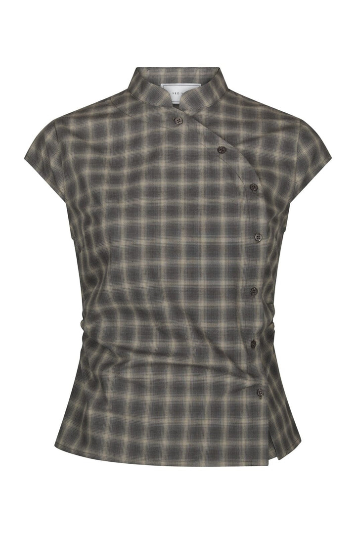 Neo Noir - Pascale Checked Blouse 169633 - 157 - Dusty Army