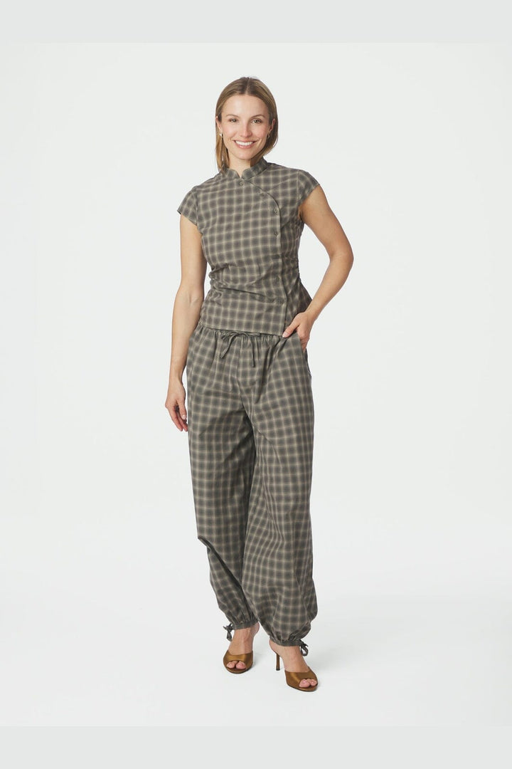 Neo Noir - Pascale Checked Blouse 169633 - 157 - Dusty Army