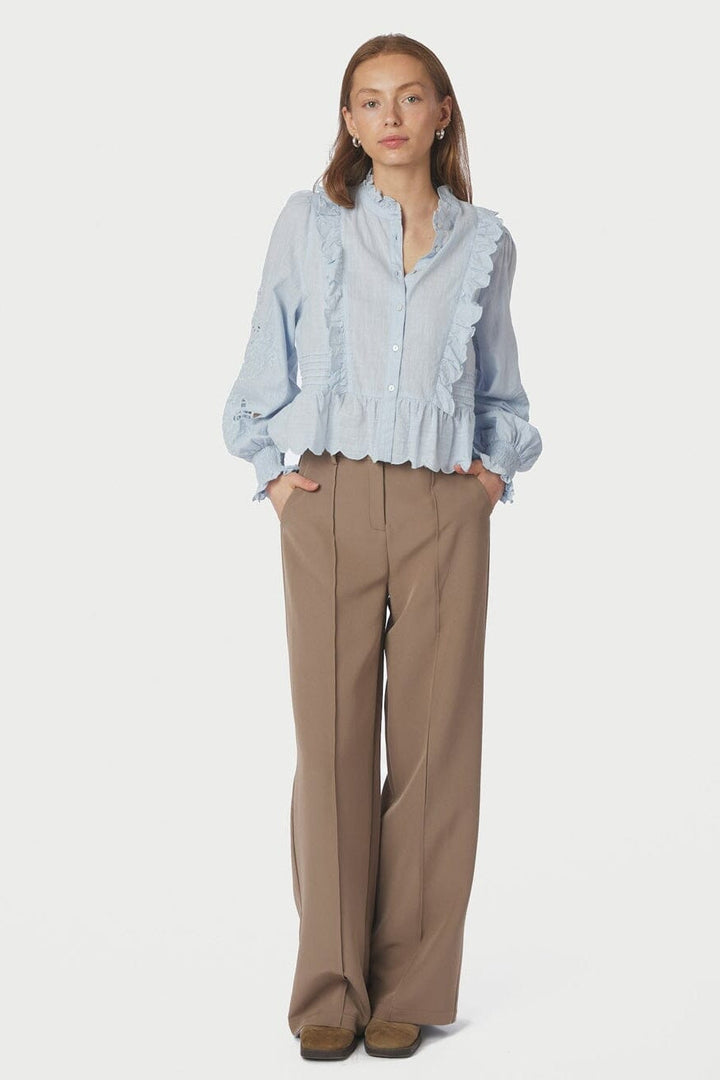 Neo Noir - Petrine Embroidery Blouse 161136 - 145 - Light Blue