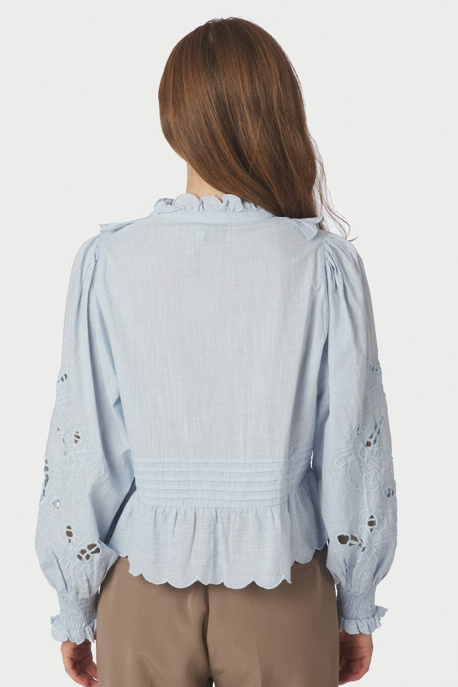 Neo Noir - Petrine Embroidery Blouse 161136 - 145 - Light Blue