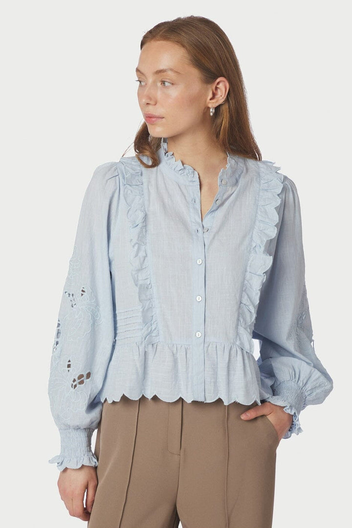 Neo Noir - Petrine Embroidery Blouse 161136 - 145 - Light Blue