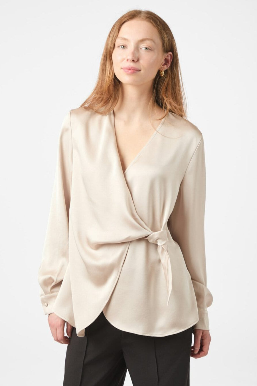 Neo Noir - Petris Heavy Sateen Blouse 166035 - 720 - Champagne