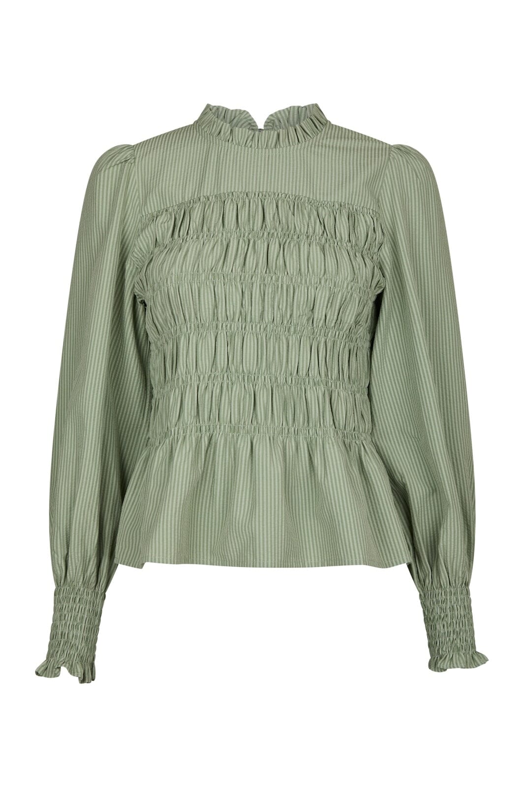 Neo Noir - Possa Stripe Blouse 167260 - 723 - Dusty Green