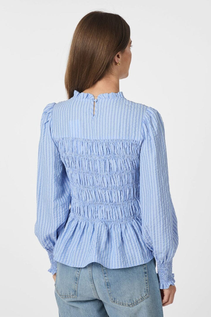 Neo Noir - Possa Twist Stripe Blouse 166412 - 145 - Light Blue