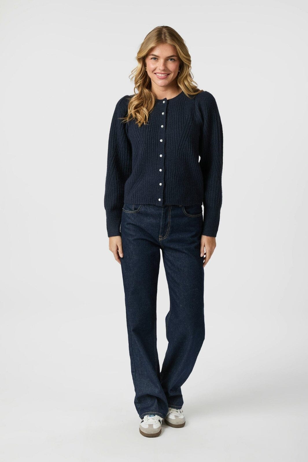 Neo Noir - Puli Knit Cardigan 164838 - 141 - Navy