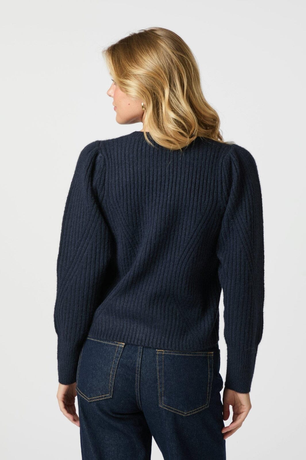 Neo Noir - Puli Knit Cardigan 164838 - 141 - Navy