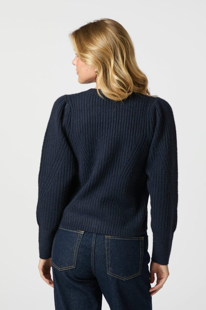 Neo Noir - Puli Knit Cardigan 164838 - 141 - Navy