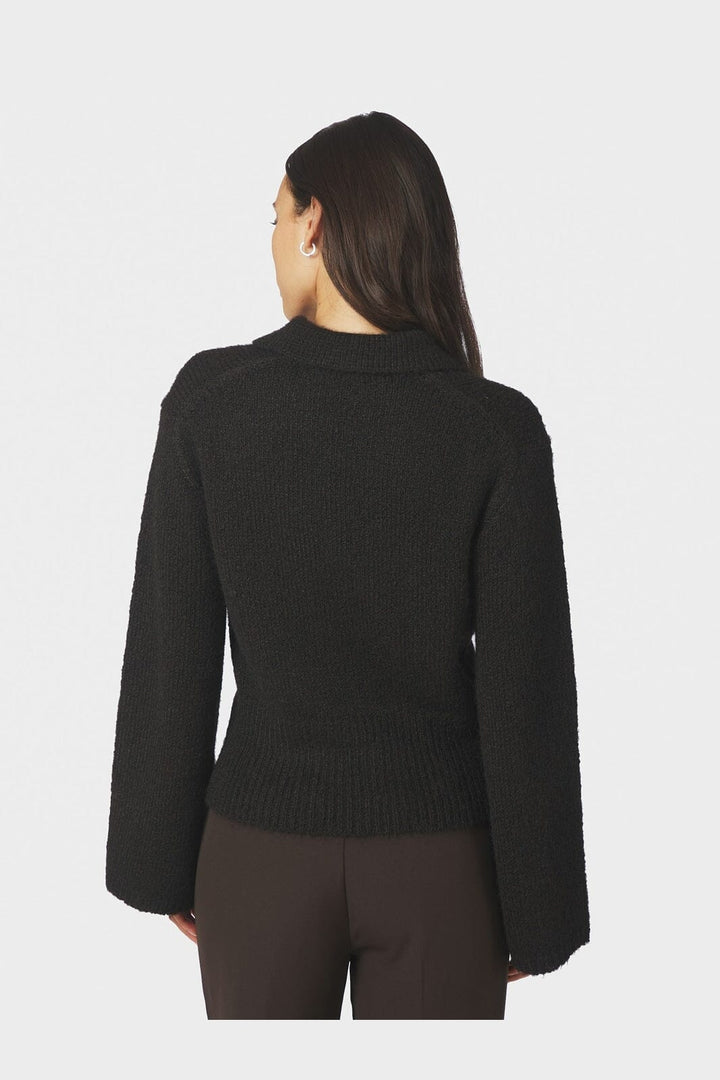 Neo Noir - Ramera Fluffy Knit Cardigan 168267 - 676 - Dark Brown
