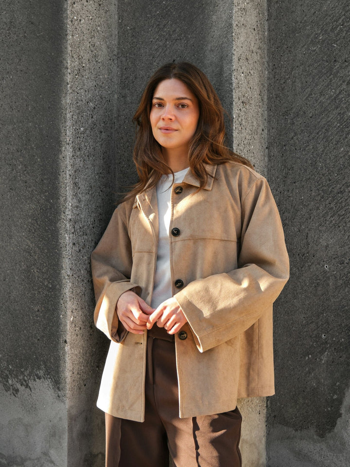 Neo Noir - Ravina Faux Suede Jacket 167352 - 213 - Sand Jakker 