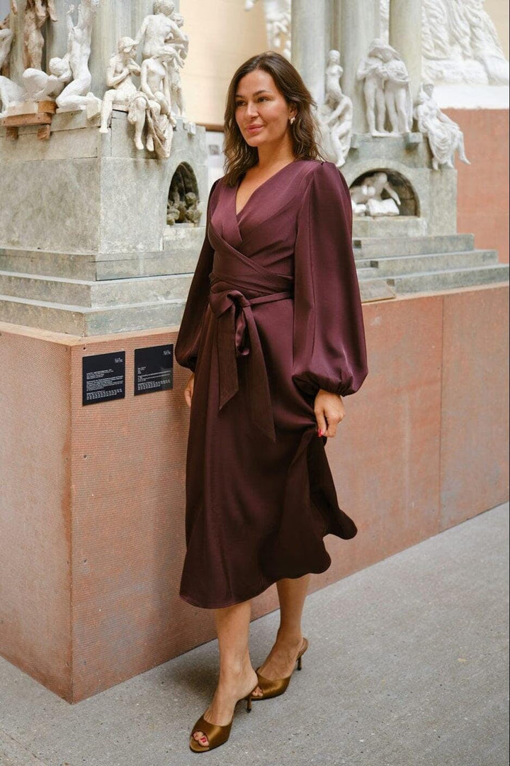 Neo Noir - Rimini Heavy Sateen Dress 163039 - 174 - Burgundy