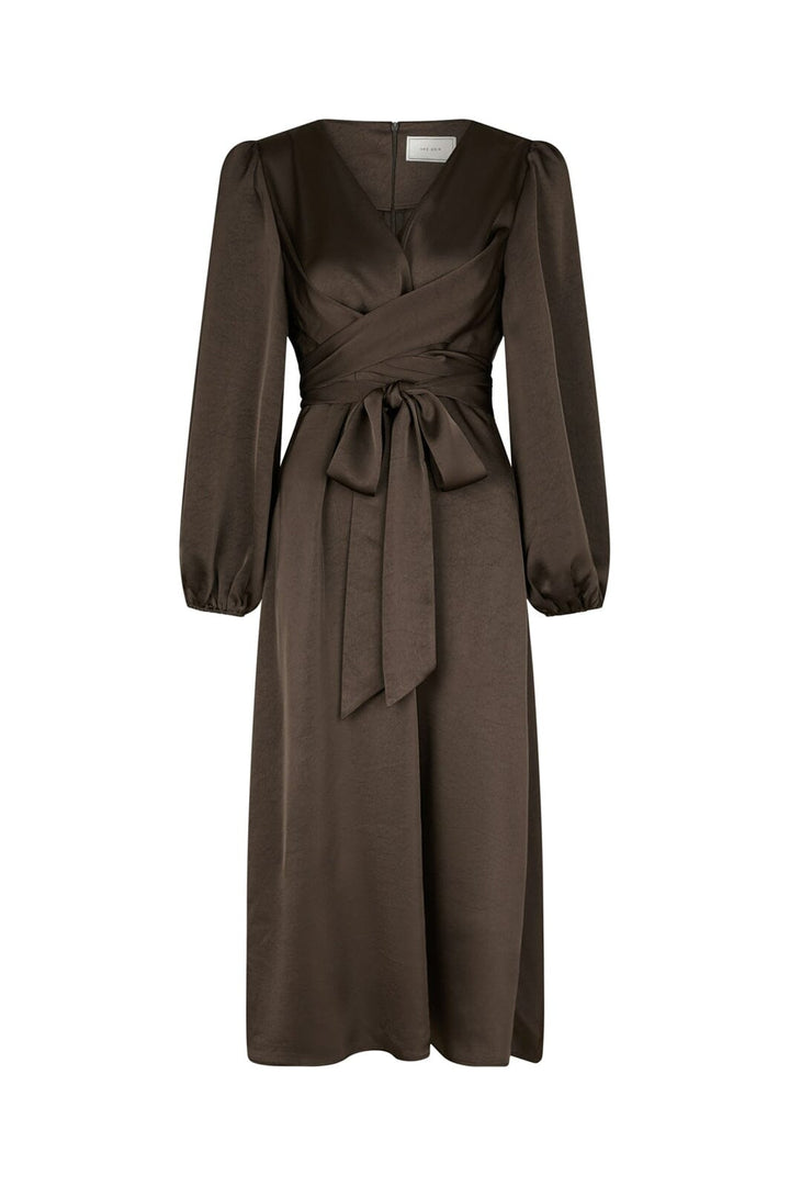 Neo Noir - Rimini Heavy Sateen Dress 163039 - 676 - Dark Brown