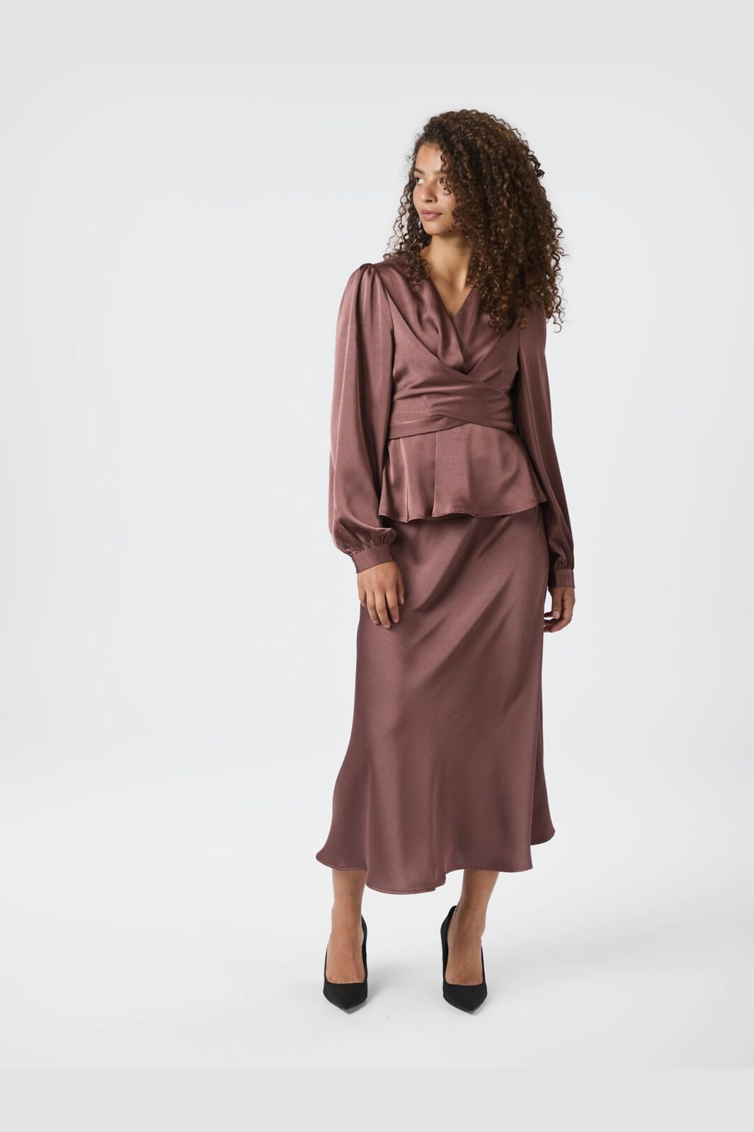 Neo Noir - Rista Heavy Sateen Blouse 164803 - 393 - Dark Rose
