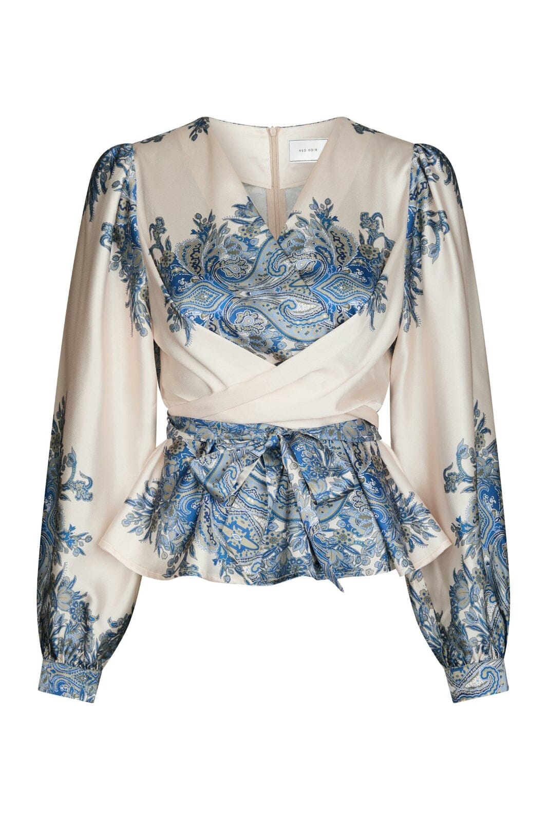 Neo Noir - Rista Paisley Border Blouse 166206 - 348 - Ash Blue