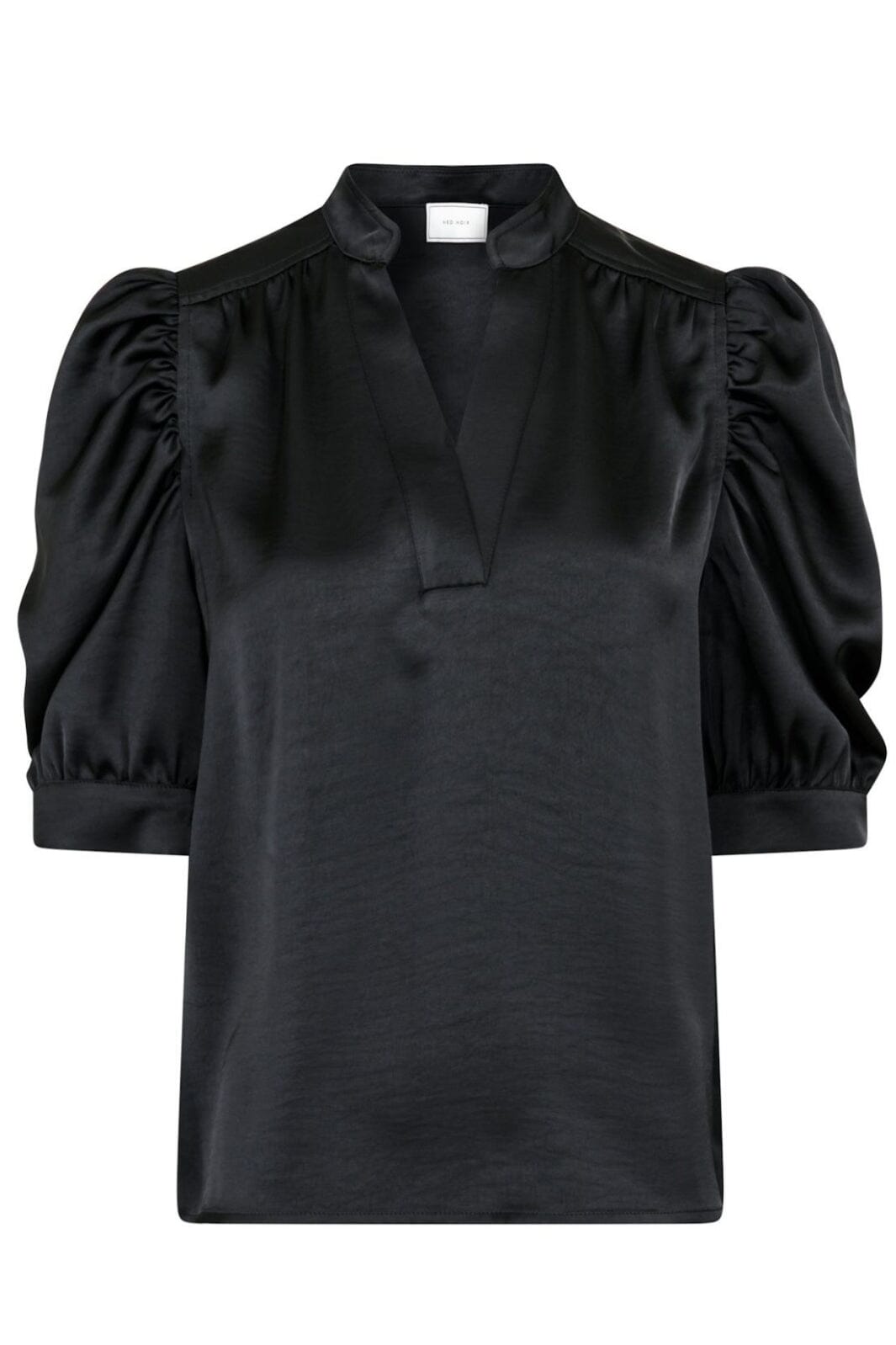 Neo Noir - Roella Heavy Sateen Blouse - Black Bluser 