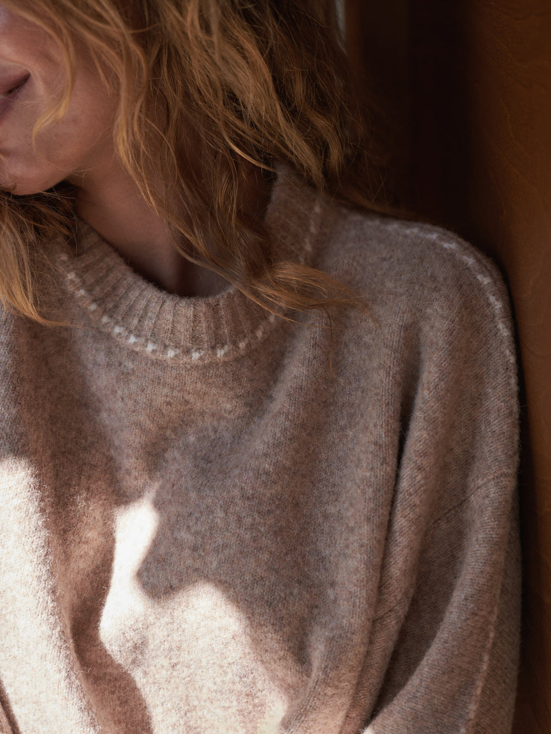 Neo Noir - Roeme Knit Stitch Blouse 164818 - 976 - Beige Melange Bluser 