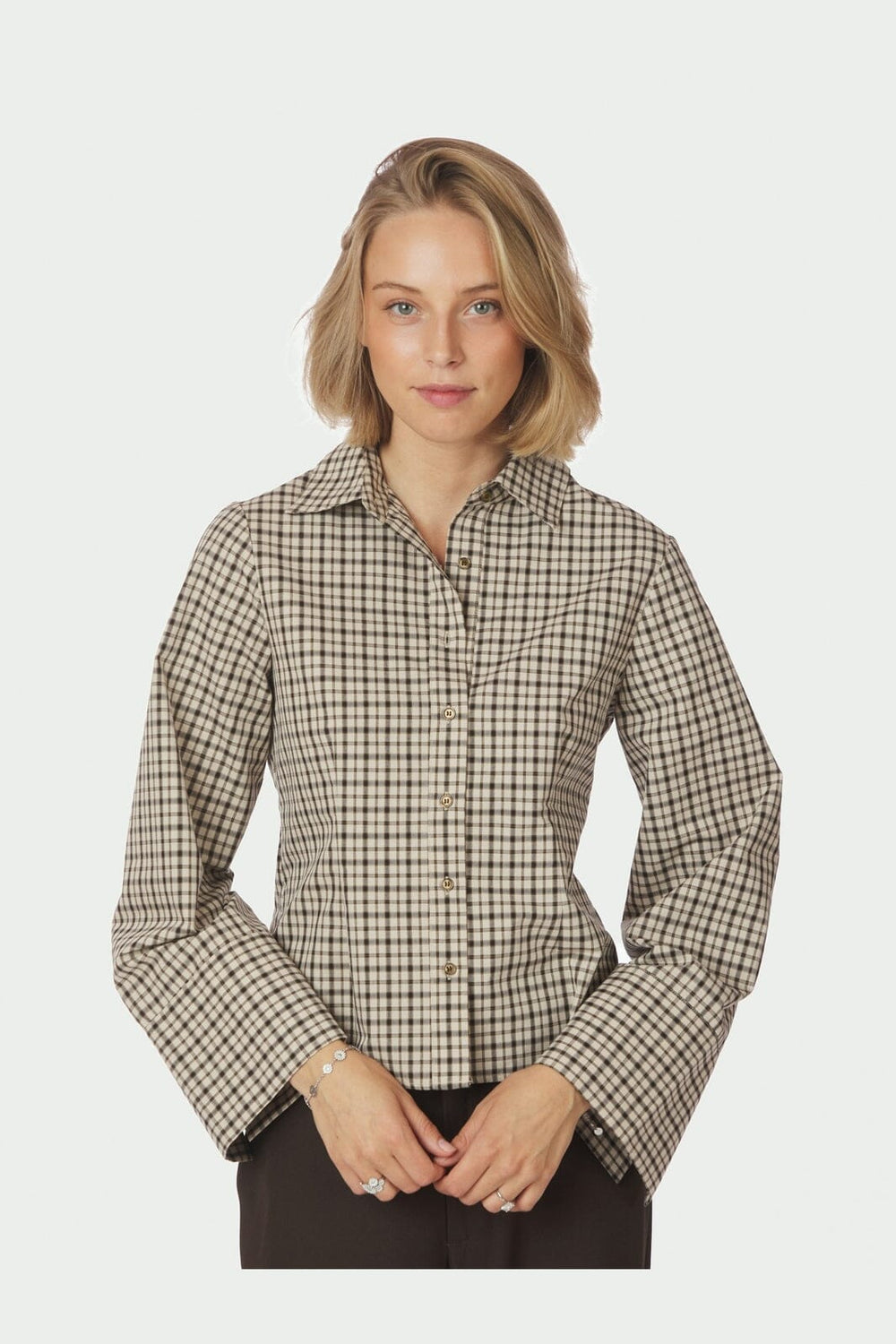 Neo Noir - Rosa Checked Shirt 167289 - 123 - Beige