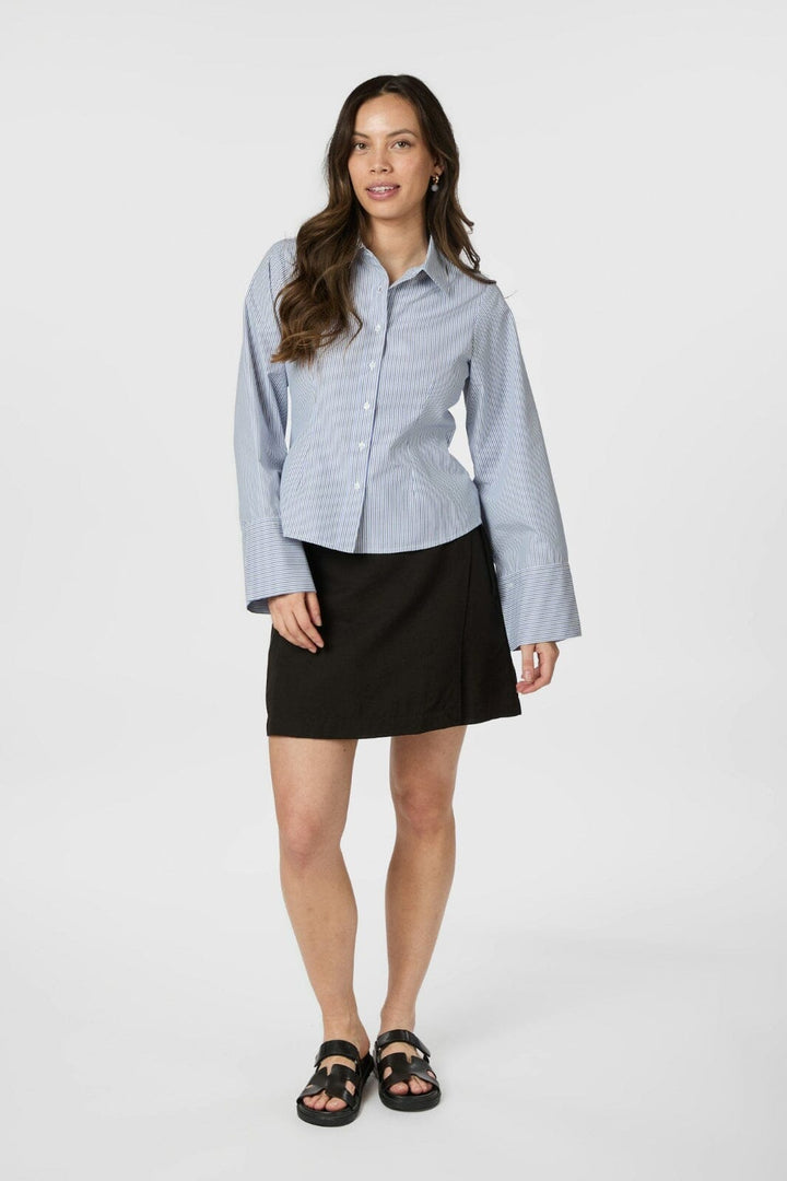 Neo Noir - Rosa Double Stripe Shirt 166145 - 145 - Light Blue