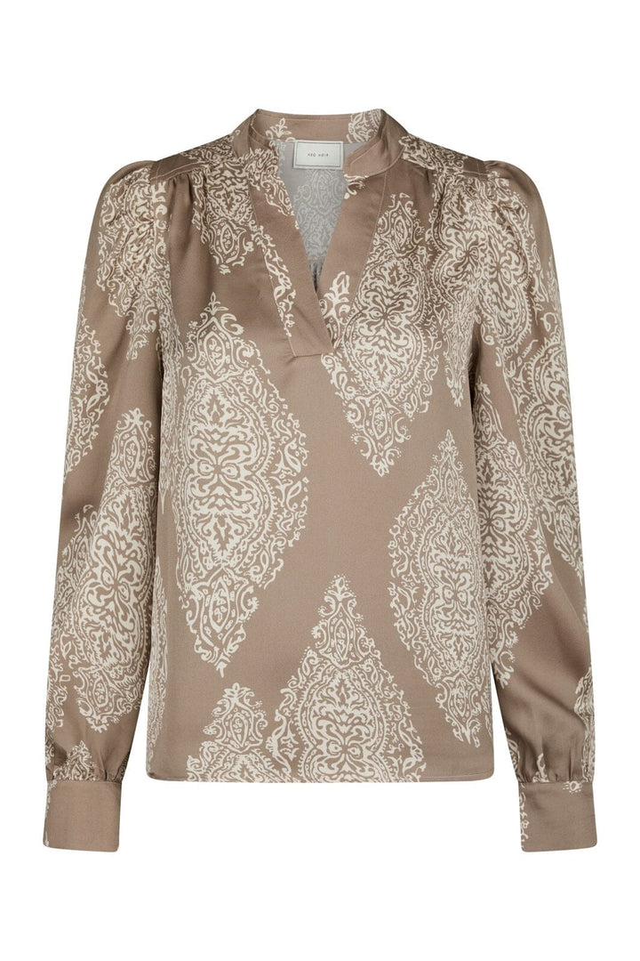 Neo Noir - Rosslyn Paisley Drop Blouse 163976 - 811 - Dark Taupe