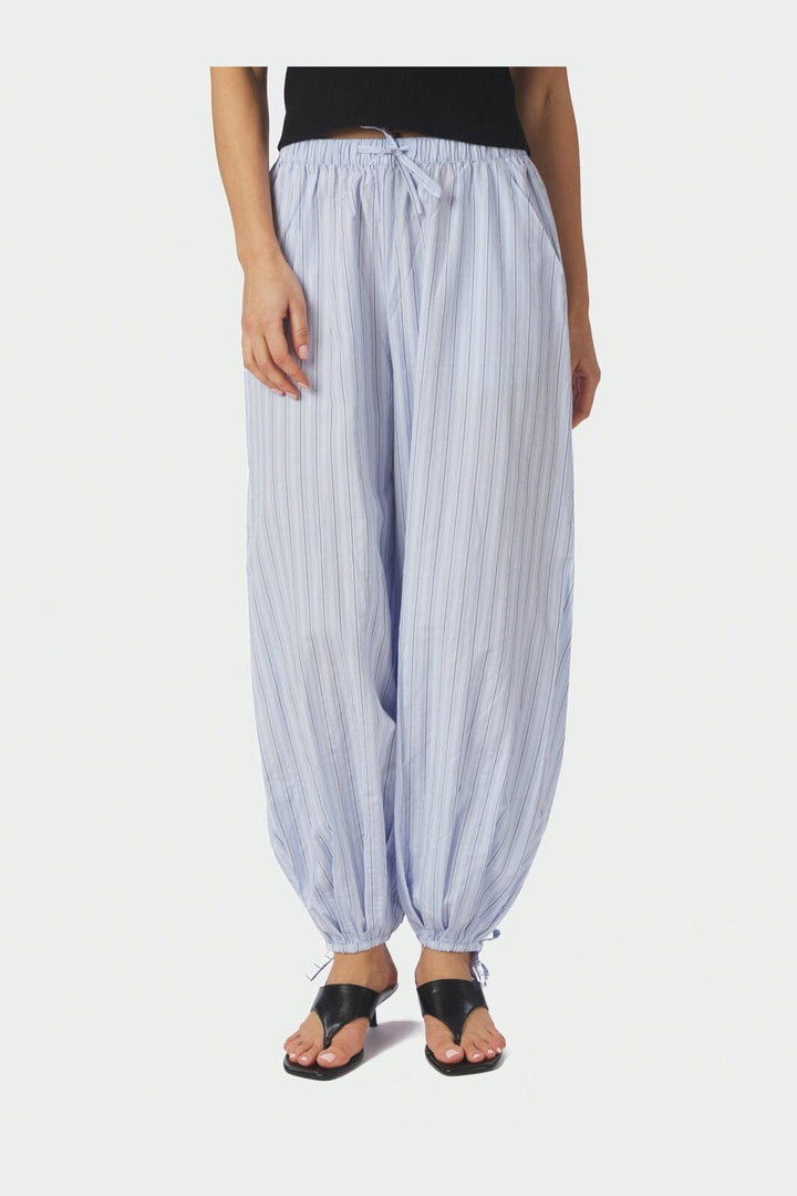 Neo Noir - Roxane Balloon Double Stripe Pants 168432 - 145 - Light Blue