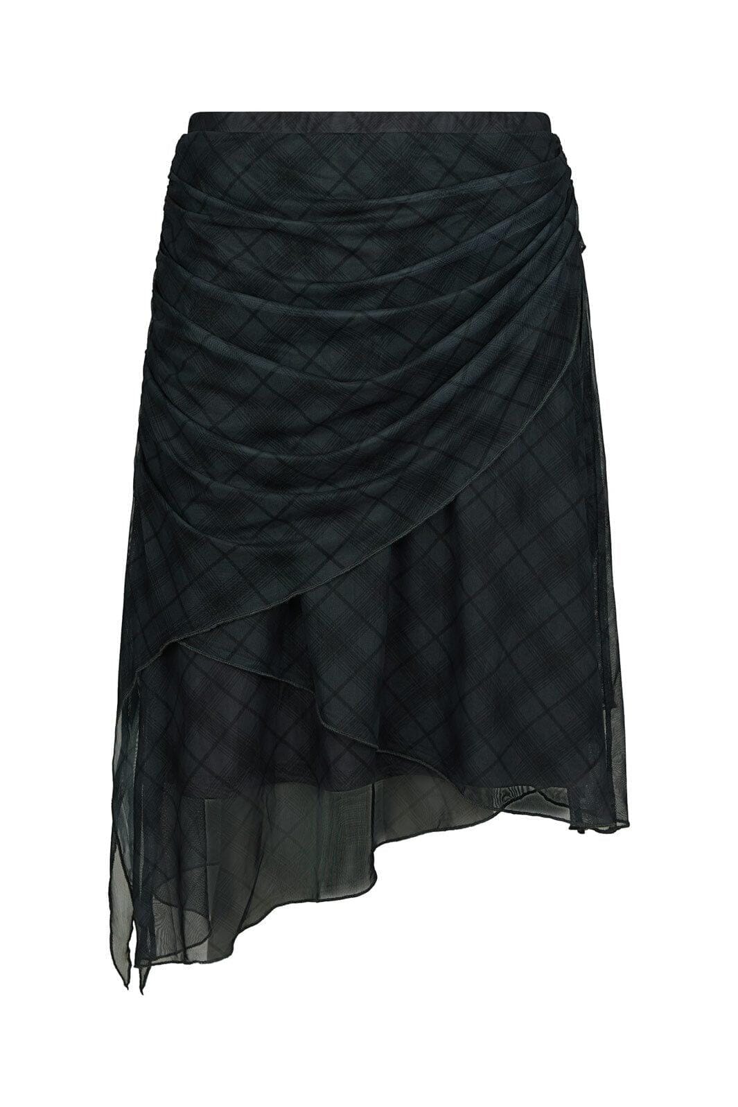 Neo Noir - Saffron Check Mesh Skirt 167206 - 104 - Dark Grey