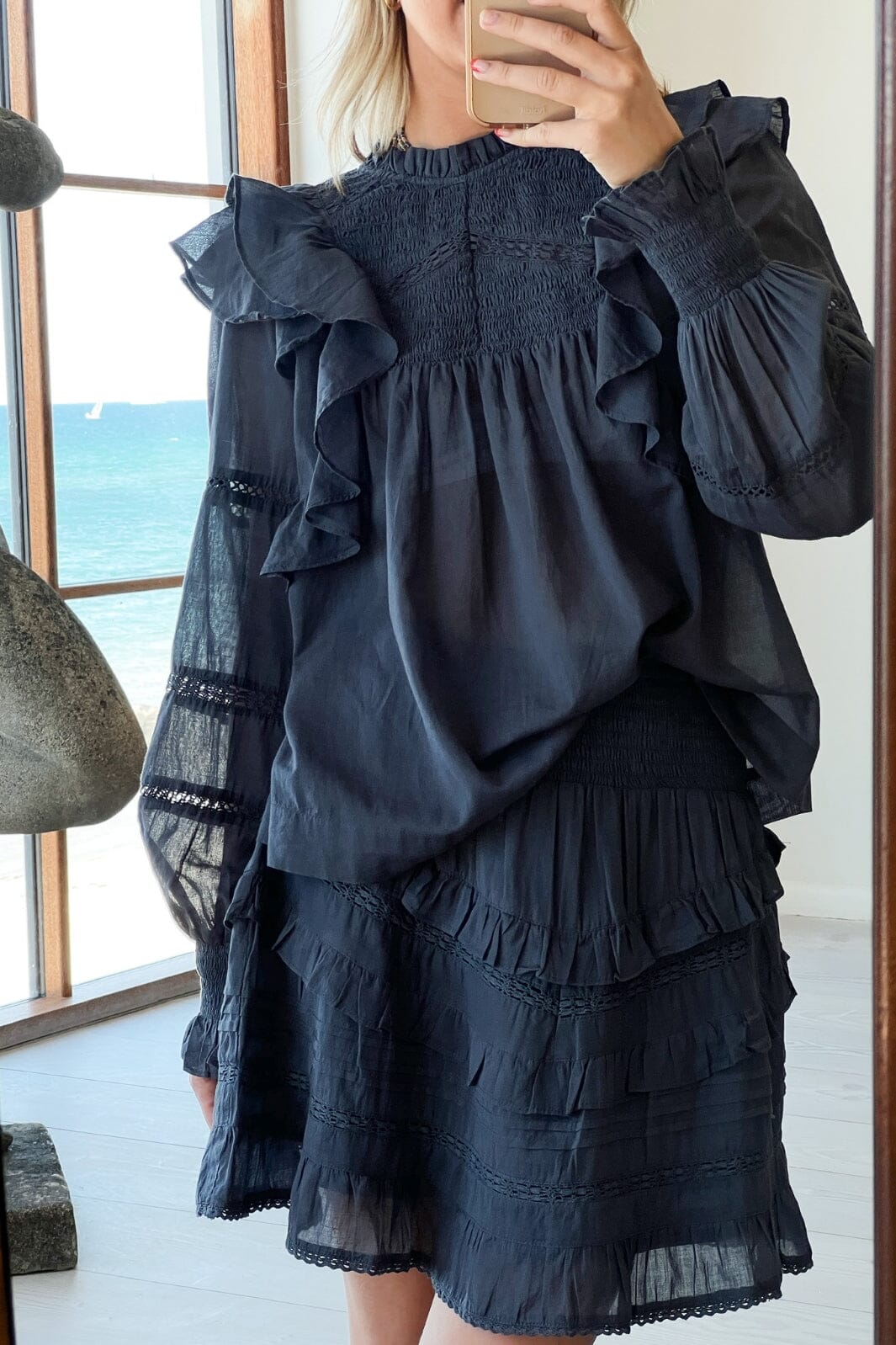 Neo Noir - Sarna S Voile Blouse - Black Bluser 