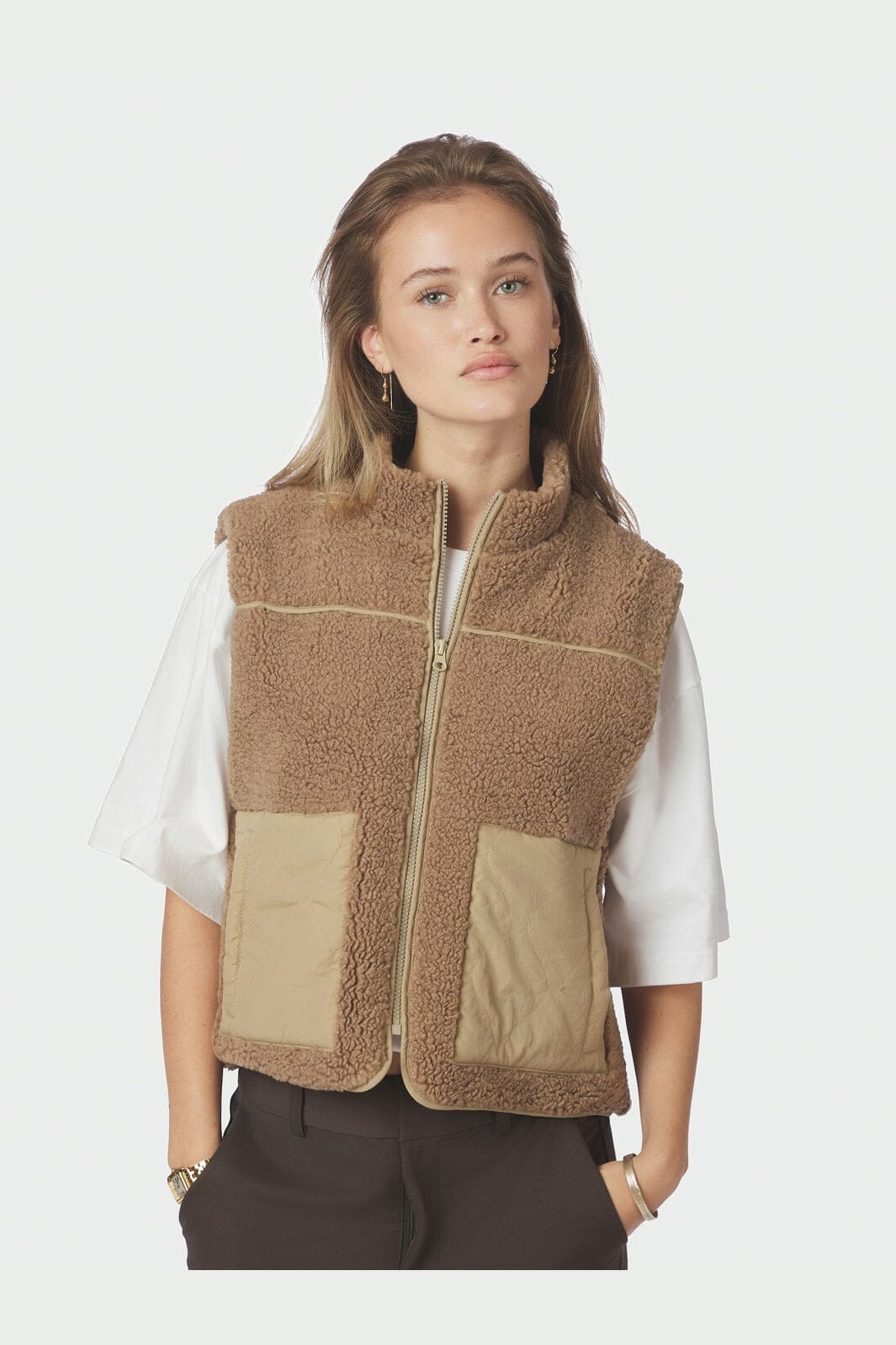 Neo Noir - Scout Teddy Waistcoat 155725 - 214 - Taupe