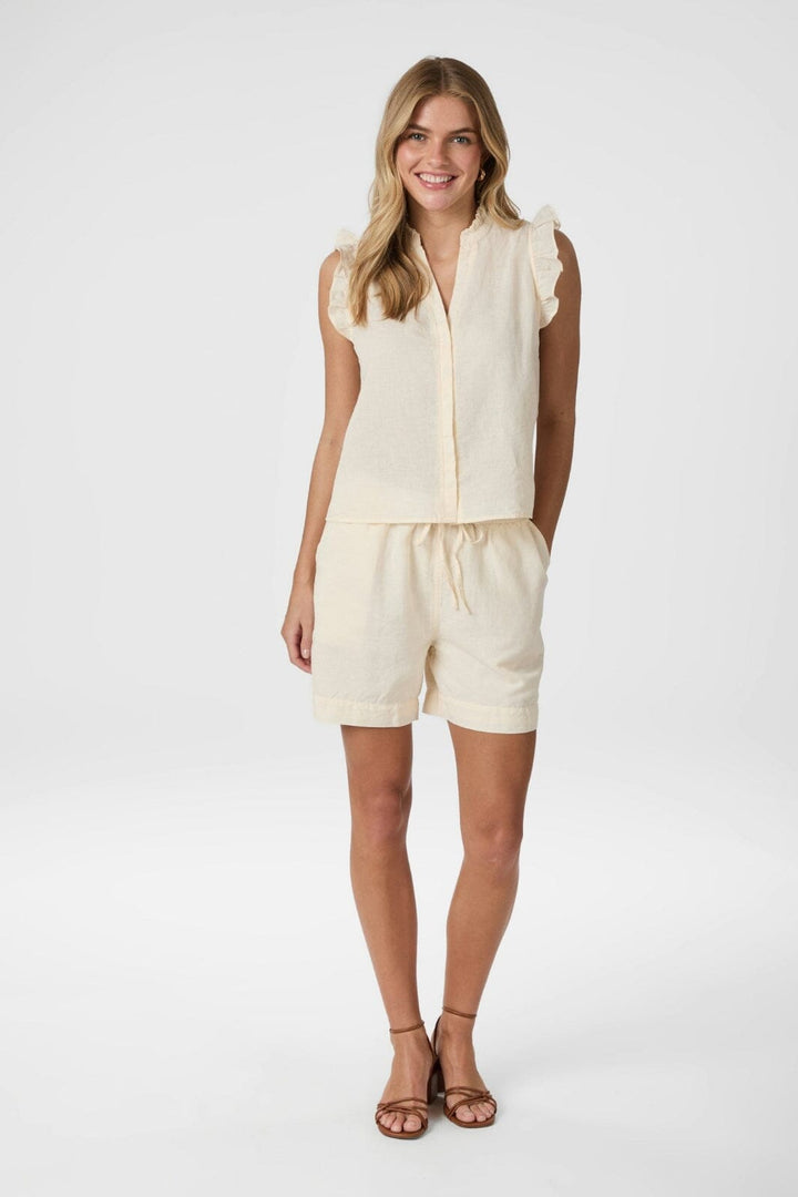 Neo Noir - Shala Linen Shorts 166102 - 191 - Light Yellow