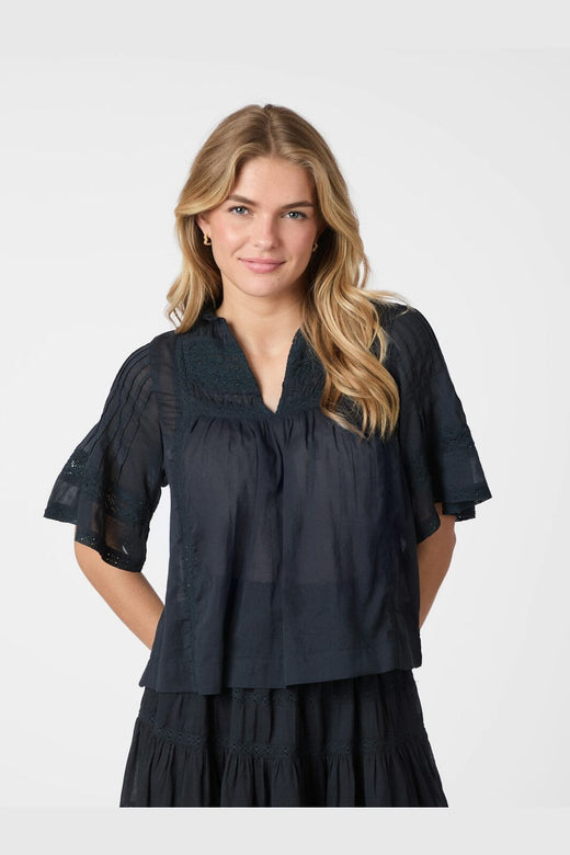 Neo Noir - Siama S Voile Blouse 164703 - 141 - Navy