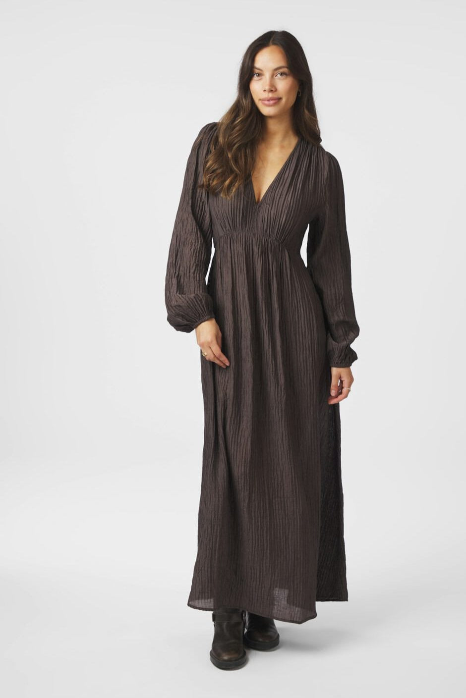 Neo Noir - Silfi Crepe Dress 166670 - 676 - Dark Brown