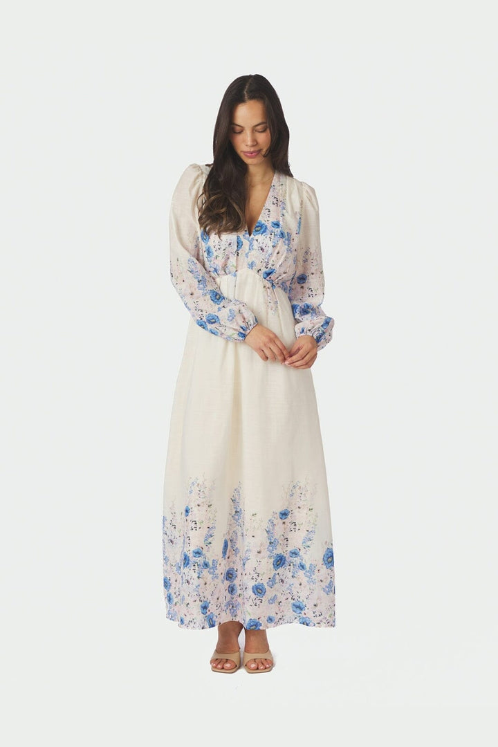 Neo Noir - Silfi Flower Print Dress 164828 - 140 - Blue