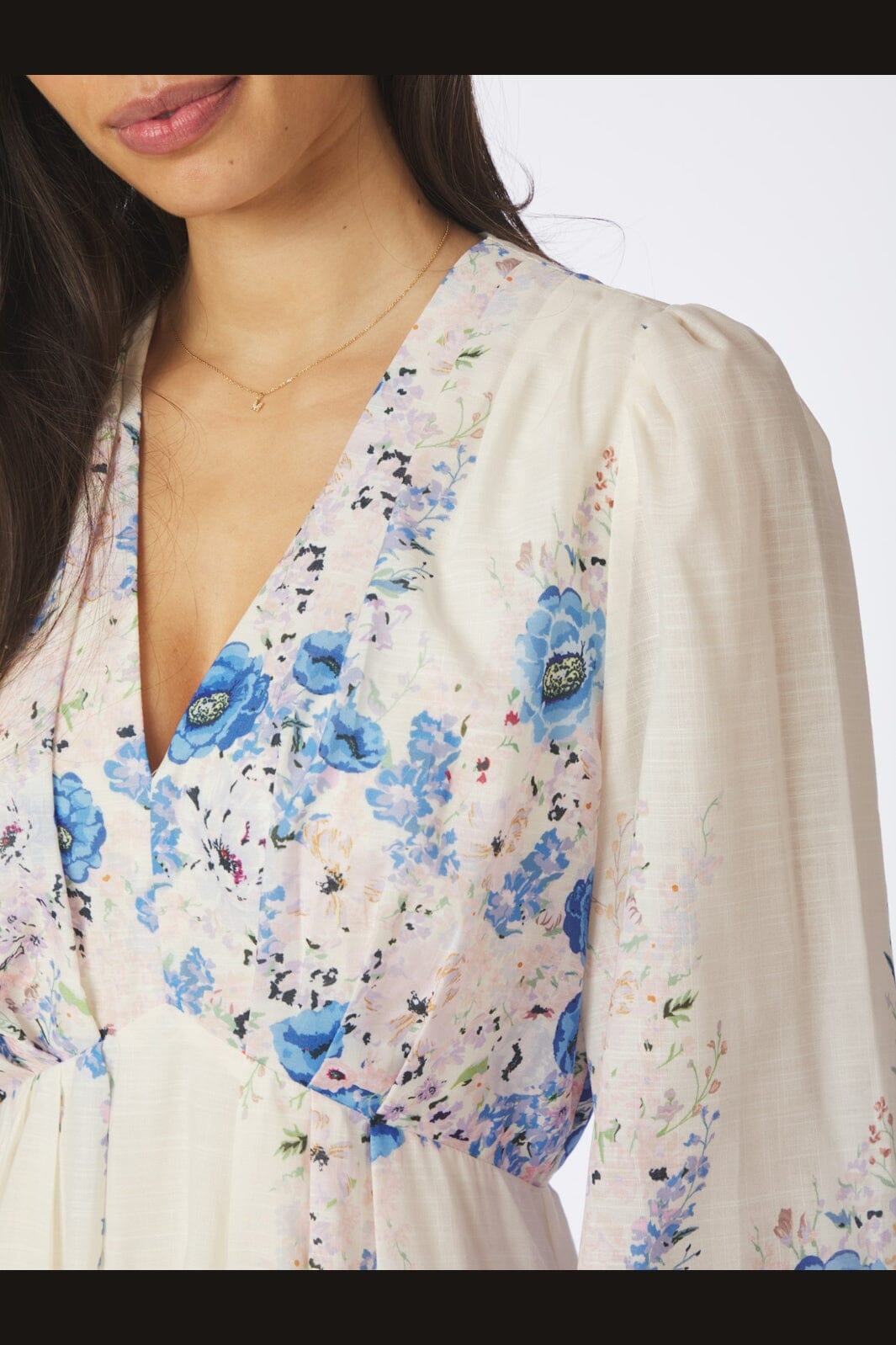 Neo Noir - Silfi Flower Print Dress 164828 - 140 - Blue