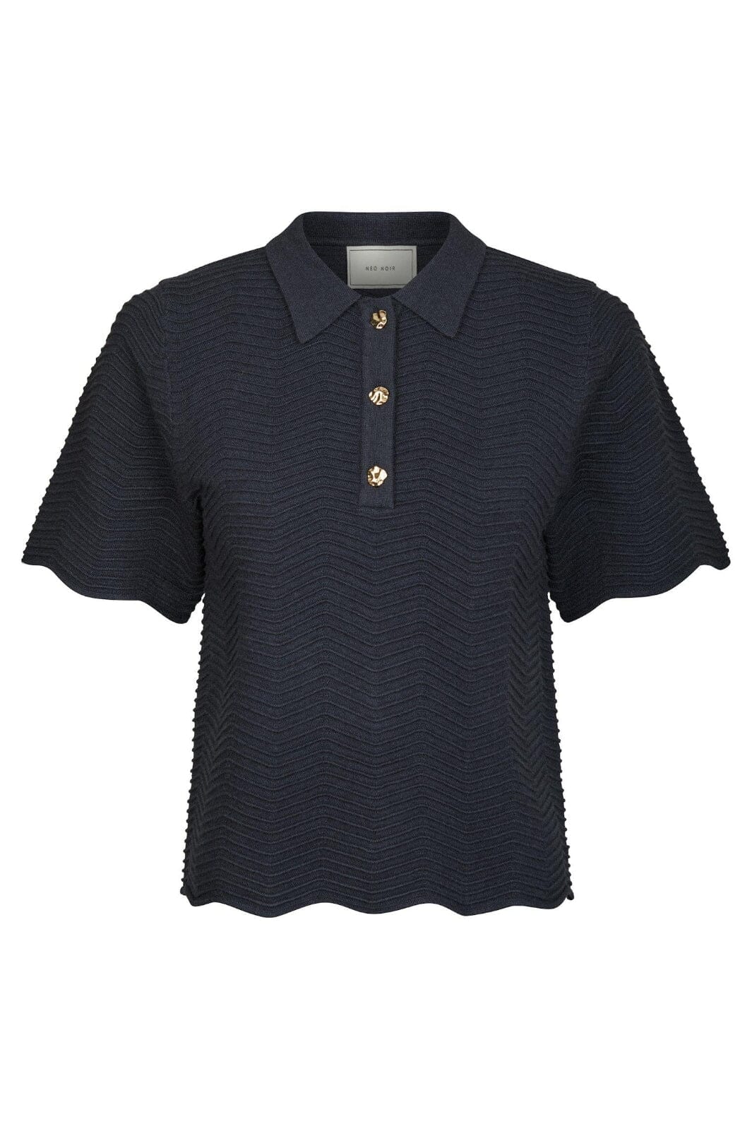 Neo Noir - Soko Wave Knit Tee 164605 - 678 - Midnight Blue