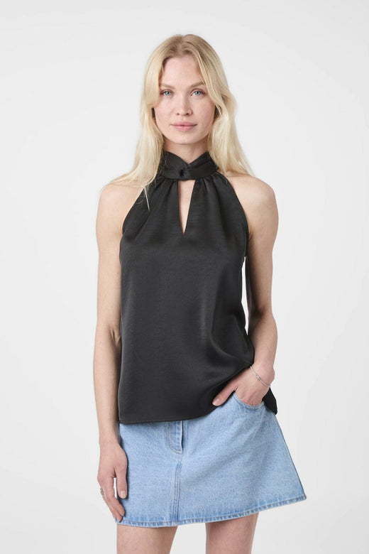 Neo Noir - Svala Heavy Sateen Top 165635 - 100 - Black