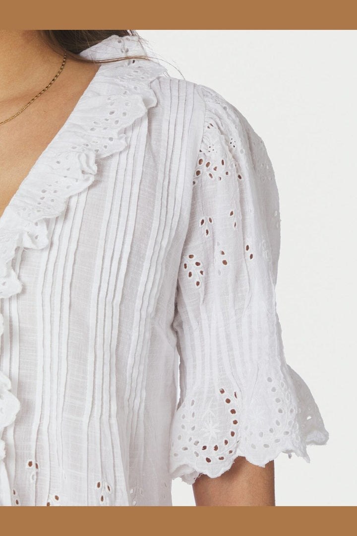 Neo Noir - Talise Emb Blouse 168711 - 120 - White