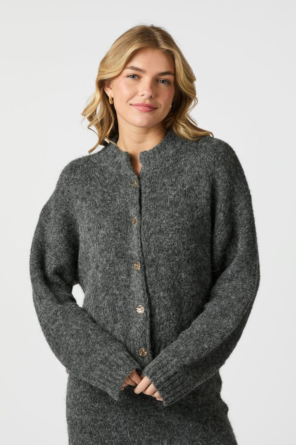 Neo Noir - Taura Fluffy Knit Cardigan 165103 - 132 - Antracit