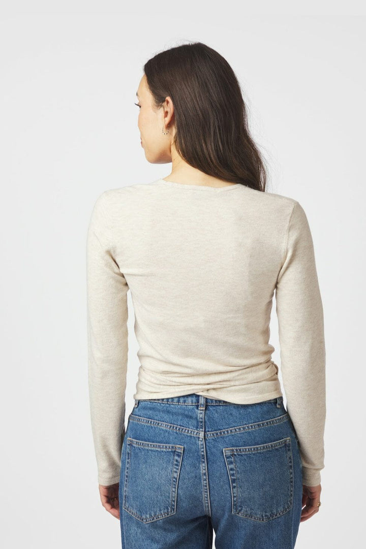 Neo Noir - Tilfa Knit Wrap Blouse 166313 - 213 - Sand