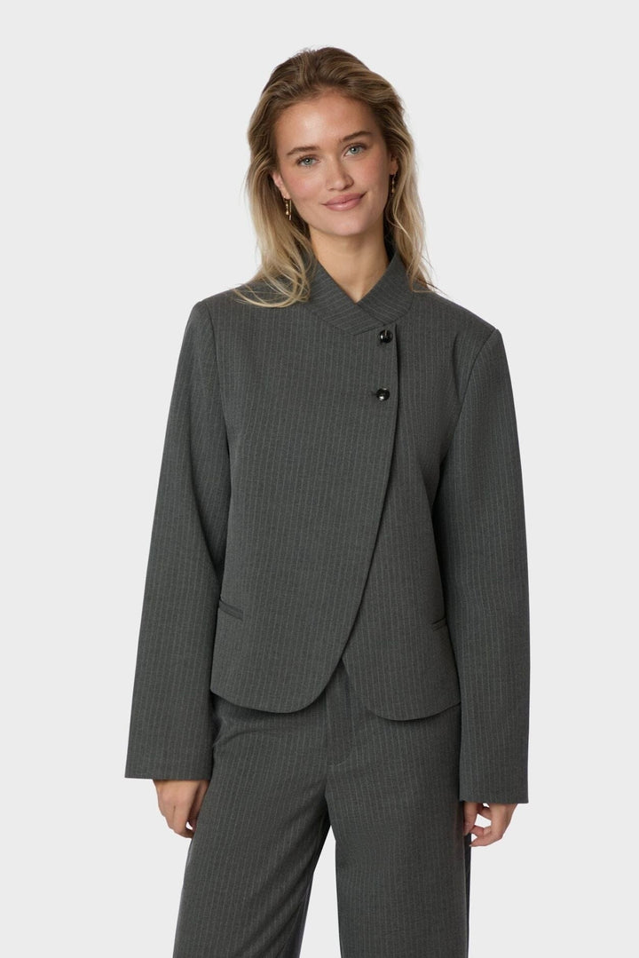 Neo Noir - Tiria Slim Pinstripe Blazer 169991 - 130 - Grey Blazere 