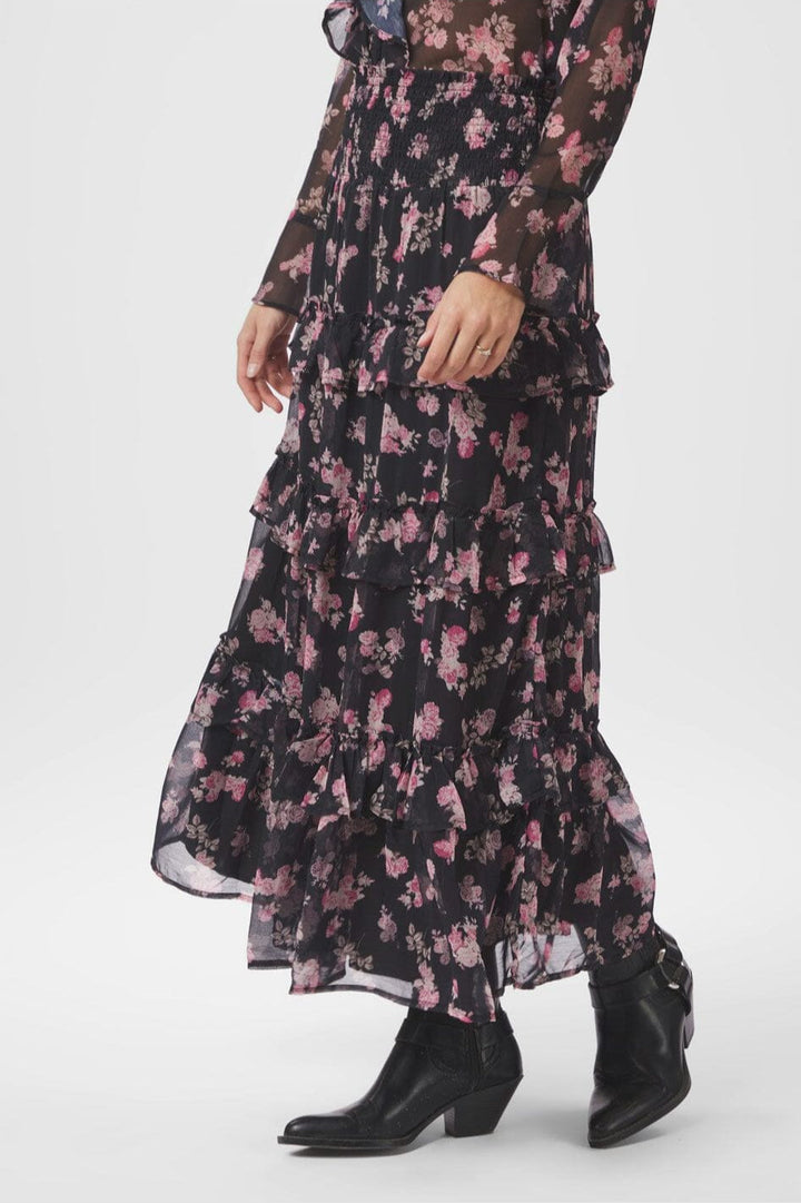 Neo Noir - Toddy Marigold Print Skirt 165526 - 702 - Dark Navy