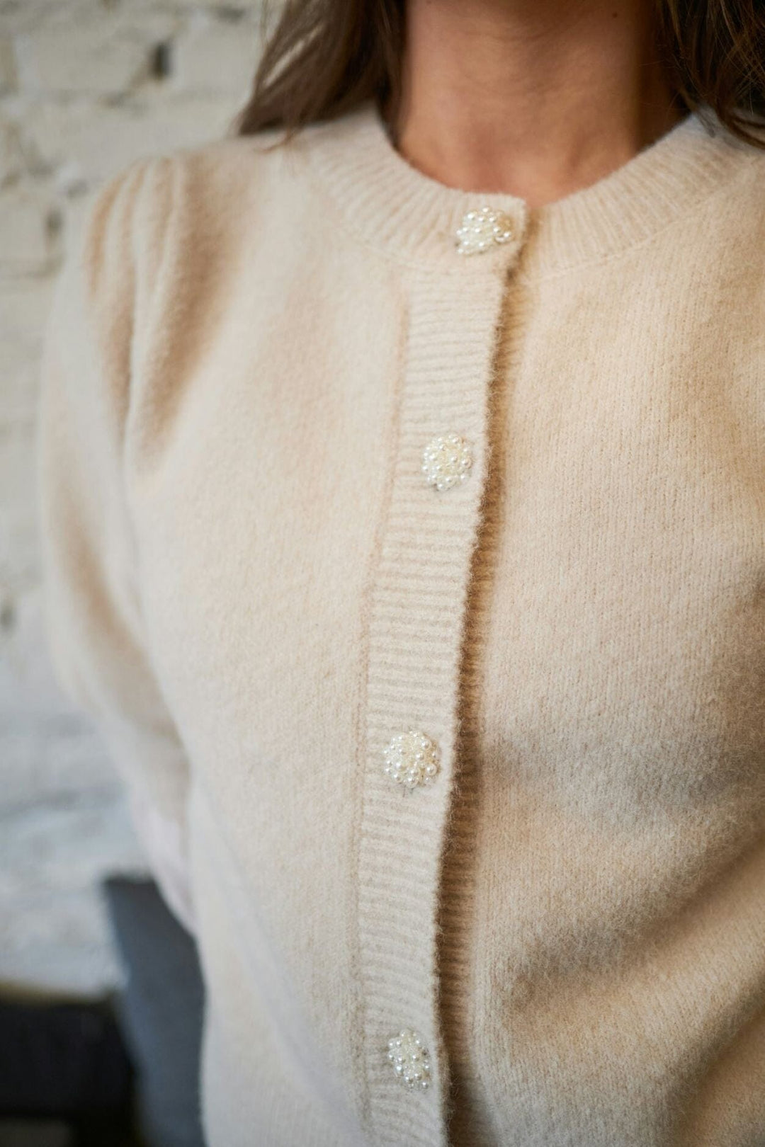 Neo Noir - Trudy Deco Knit Cardigan 164514 - 124 - Ivory Cardigans 