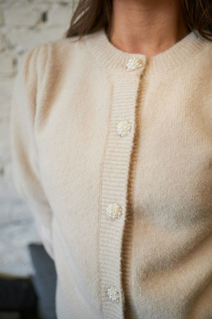 Neo Noir - Trudy Deco Knit Cardigan 164514 - 124 - Ivory Cardigans 