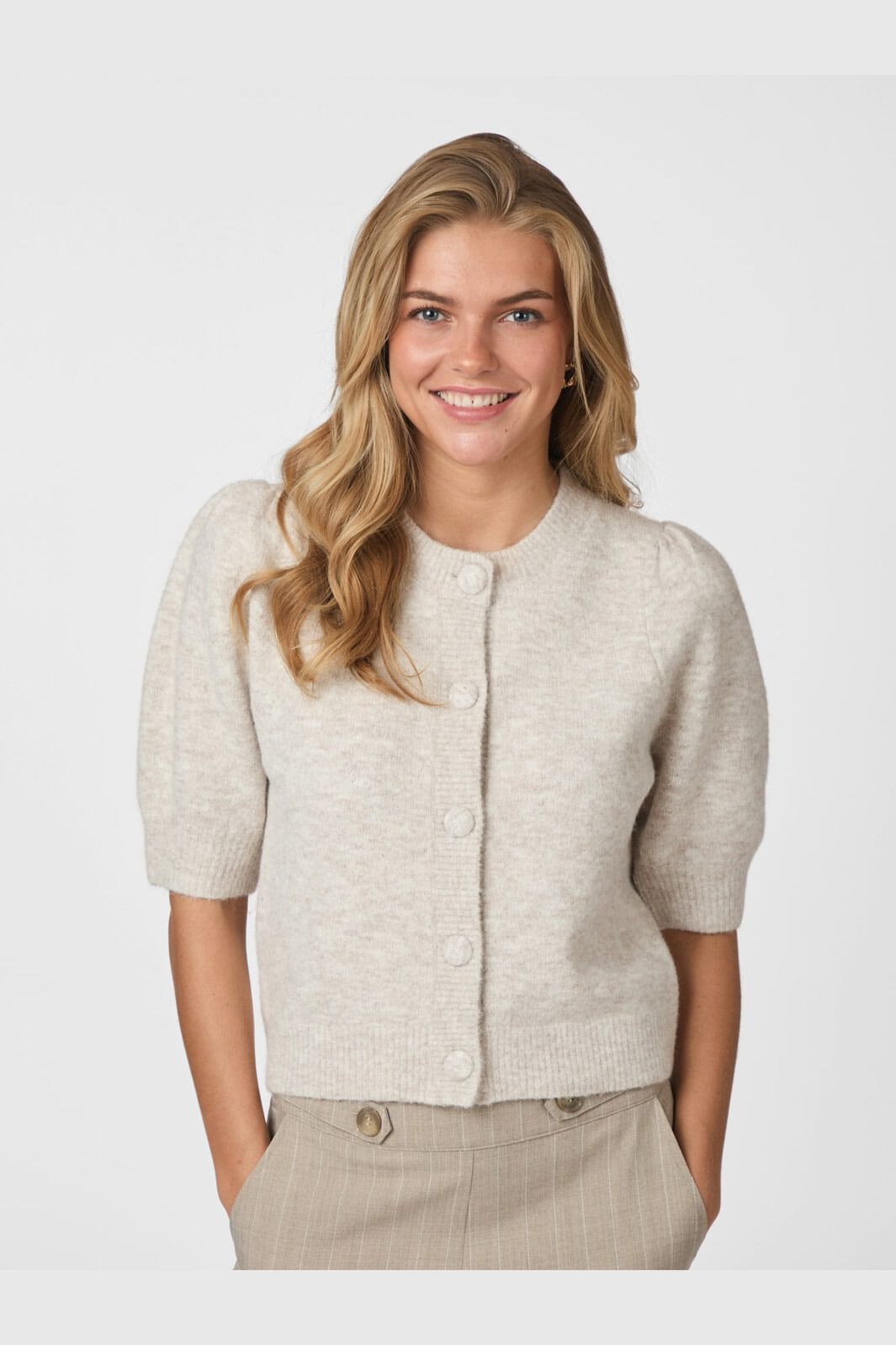 Neo Noir - Trudy Knit Cardigan 160760 - 976 - Beige Melange