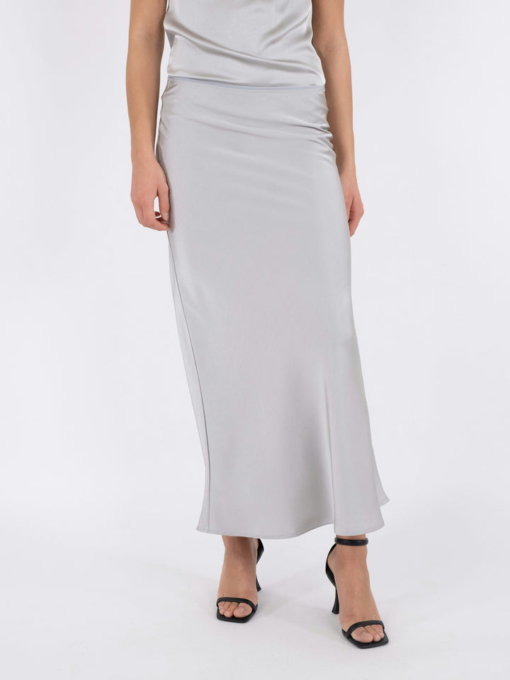 Neo Noir - Vicky Heavy Sateen Skirt - Silver