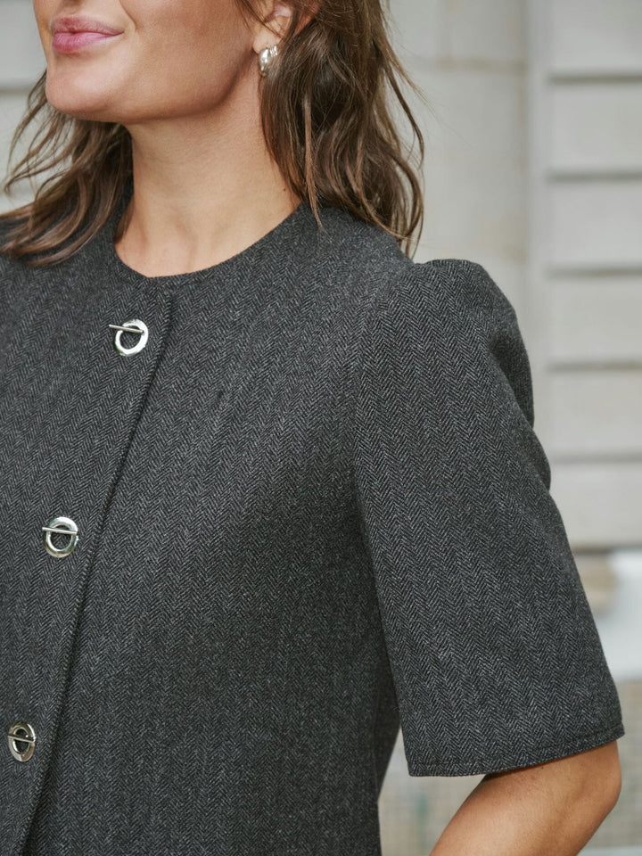 Neo Noir - Xanthe Herringbone Blazer 165683 - 104 - Dark Grey Blazere 