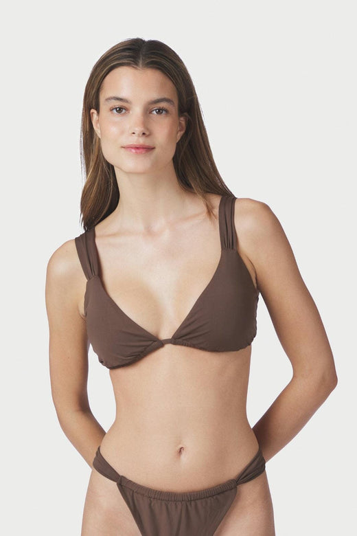 Neo Noir - Zadie Solid Bikini Top 167804 - 676 - Dark Brown Bikinier 