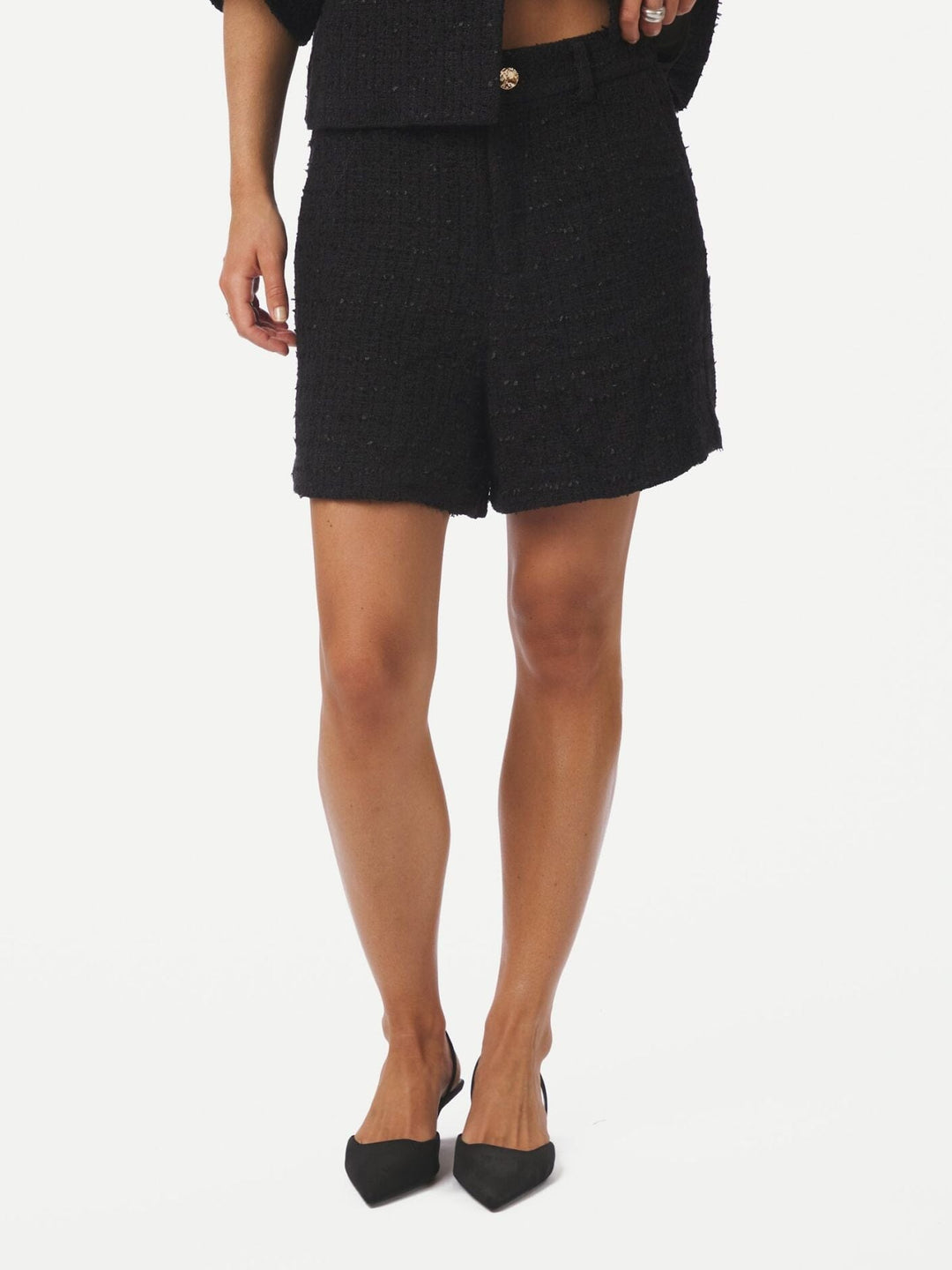 Neo Noir - Zanya Boucle Shorts 167198 - 100 - Black Shorts 