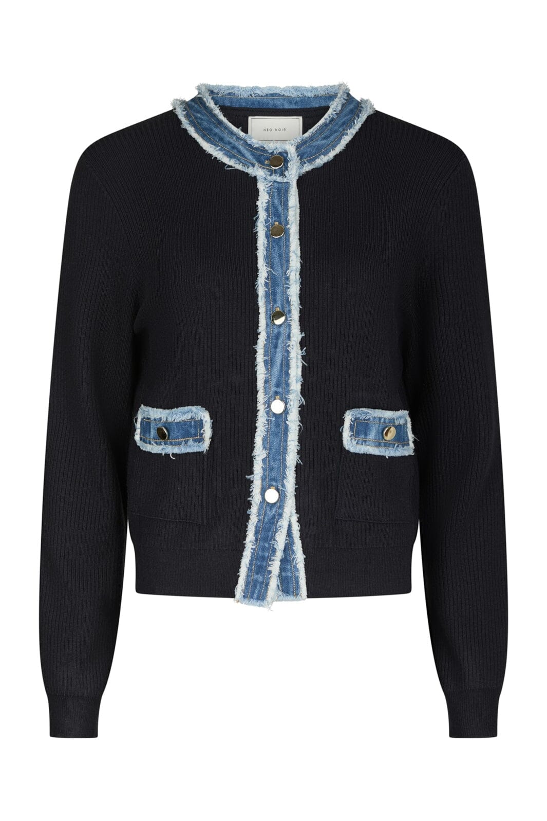Neo Noir - Zelma Knit Denim Cardigan 167245 - 141 - Navy